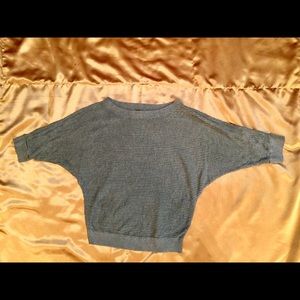 Express Light-weight Grey Knit, Mid-Sleeve Sweater